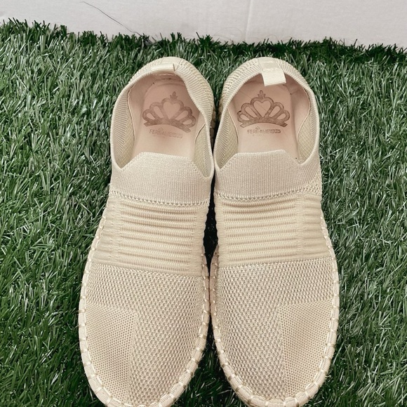 Fergalicious by Fergie Platform Slip-On Flats (Tan w/ Gold). Our Inventory:1-6 - Picture 5 of 6